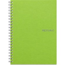 Fabriano Quaderno 'bio Spiralato' A5 70 Yaprak Kareli Spiralli - Lime