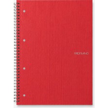 Fabriano Quaderno 'bio Spiralato' A4 70 Yaprak Kareli Spiralli, Microperf. - Lampone