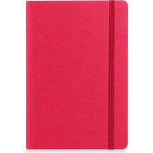 Fabriano Quaderno Notebook A6 80 Yaprak Noktalı Elastik Bantlı, Jel - Lampone