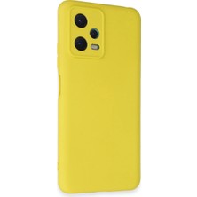 Mossem Xiaomi Redmi Note 12 5g Kılıf Nano Içi Kadife Silikon - Sarı