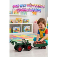 Farbu Oyuncak Dev Boy Oyuncak Traktör ve Tomruk Römorku Seti Dev Boy 80 cm Oyuncak Tomruk Yüklü Römork Seti