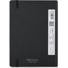 Fabriano Quaderno Notebook A6 80 Yaprak Noktalı Elastik Bantlı, Jel - Nero