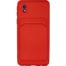 Mossem Samsung Galaxy A01 Core Kılıf Kelvin Kartvizitli Silikon - Kırmızı