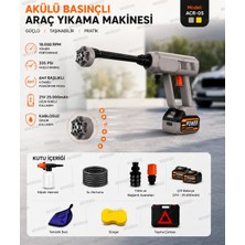 Nivego Nvg 21V Şarjlı Yüksek Basınçlı Araç Yıkama Makinesi | 6'sı 1 Arada 25000 Mah Çift Batarya | Köpük Hazneli | Mikrofiber Bez ve Sünger Hediyeli