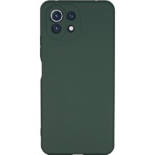 Mossem Xiaomi Mi 11 Lite Kılıf Nano Içi Kadife Silikon - Koyu Yeşil