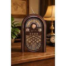 Blackbird Game Center Raiseng R-1950BTL Ahşap Görünümlü Retro Radyo - Nostaljik Tasarım Bluetooth Hoparlör