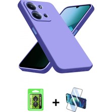 Pileli Store Pilelistore™ Redmi 15C 4g Kılıf Ahenk Serisi - Siyah 3D Antistatik Cam Ekran Koruyucu + Raze Metal Kamera Lens - Sh