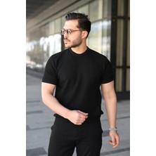 Oada Erkek Bisiklet Yaka Petek Dokulu Kısa Kollu Triko Tişört