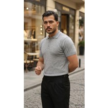 Moda Loris Erkek Düğme Yakalı Kısa Kollu Pamuk Triko Tişört