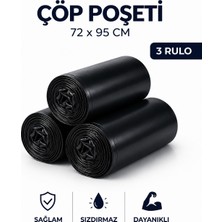 MSE HOLD Çöp Poşeti 72X95 Battal Boy 3 Rulo 30 Adet Dayanıklı Sızdırmaz Çöp Torbası
