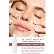 Vuralsin38 Rose Series Tüm Ciltler Gül Mayası Glycolic Acid Hassas Yüz Yıkama Jeli 200 ml