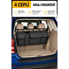 Empressco Arnee 4 Cepli Katlanabilir Oto Bagaj Çantası Bagaj Organizeri Araç Içi Düzenleyici Koltuk Arkası Organizer Siyah - Fiyatı, Yorumları
