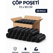 MSE HOLD Çöp Poşeti 72X95 Battal Boy 20 Rulo 200 Adet Dayanıklı Sızdırmaz Çöp Torbası
