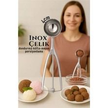 Marsilyan Inox 4 cm Dondurma Kaşığı - Karpuz Kurabiye Köfte Helva Porsiyonlama 722039