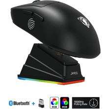 Hietech Kablosuz Rgb Ultra Hafif 51GR Şarj Istasyonlu 6.400 Dpı Gaming Oyuncu Mouse Bluetooth + 2.4g + Kablolu Oyuncu Mouse