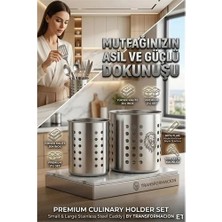 Uravas Store Inox Paslanmaz Çelik 2’li Kaşıklık Seti - 1mm Ultra Dayanıklı Tezgah Üstü Organizer 723142