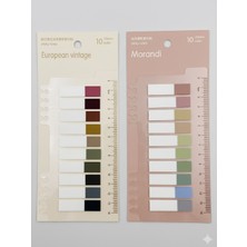 ÖZ OFİS 2 Paket Cetvelli Yapışkanlı Şeffaf Köşeli Parmak Postit Ayraç 20 Renk x 20 Toplam 400 Adet