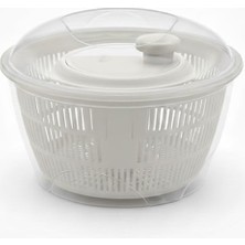 Vuralsin38 5 Litre Boy Vega Salata Kurutucusu - Sebze Kurutucu - Meyve Kurutucu - Süzgeç - Salata Kurutma Aleti - Pp+ (Beyaz)