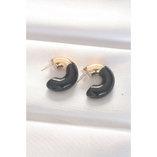 Uravas Store Ccb Siyah Gold Çift Renk Küpe