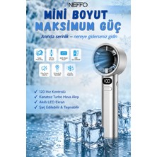 Neffo Mini Klima LED Göstergeli Şarjlı El Fanı Vantilatör 5 Kademeli Hız Serinletici Fan