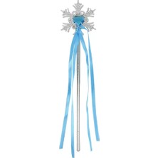 Uravas Store Üreticiniz Kar Taneli Mavi Kalp Taşlı Saten Kurdeleli Karlar Ülkesi Elsa Asası Sopası 34CM