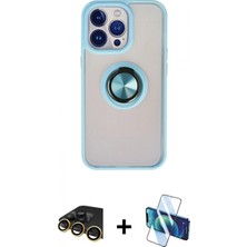 Pileli Store Pilelistore™ iPhone 13 Pro Max Kılıf Yörünge Çizgi - Siyah 3D Antistatik Cam Ekran Koruyucu + Raze Metal Kamera Lens - Gd