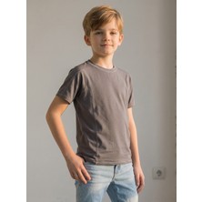 NR Nar Rengi Erkek Çocuk Beyaz Kısa Kollu Bisiklet Yaka Esnek Basic Tişört - Günlük Kullanım