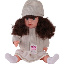 Gamze Bebek 7959 60 cm Trikolu Hırkalı Saçlı Büyük Bebek