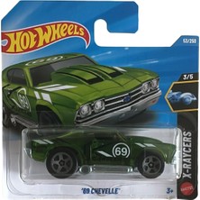 Hot Wheels 69 Chevelle Metal Gövde ile Detaylı Tasarım Yarı Şeffaf Neon Yeşil Diecast Model