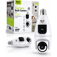 Azurtech Blm-80 Çift Lens Akıllı Ampul Kamera 4mp (2+2mp) | 355° Panoramik Görüş | Wifi | Gece Görüşlü