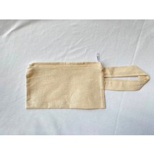 Kitçan Ham Bez Kalemlik Kulplu  10\'lu Paket - 21X10 cm - Boyamaya Uygun Doğal Kumaş - Çok Amaçlı Düzenleyic