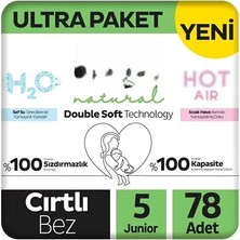 Uravas Store Üreticiniz Natural Double Soft Bebek Bezi Ultra Paket 5 Beden 78 Adet