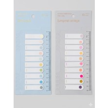 ÖZ OFİS 2 Paket Cetvelli Yapışkanlı Şeffaf Köşeli Parmak Postit Ayraç 20 Renk x 20 Toplam 400 Adet
