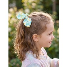 Liliza Accessories Yeşil Sarı Çicekli Tavşan Kulaklı Bunny Lastik Toka Çocuk Genç Yetişkin