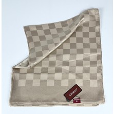 Kroren Krep Jakarlı  Dama Desen Şal - 70 x 190  - 7379-35