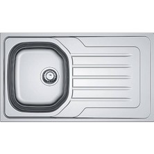 Franke - Onda Line Olx 611-L Inox Tezgah Üstü Sağ Damlalıklı Paslanmaz Çelik Evye Outlet - 101.0456.087-