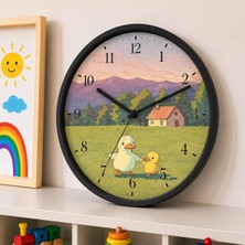 Defka Çocuk Odası Duvar Saati - 30 cm - Ahşap El Yapımı - Sessiz Mekanizma
