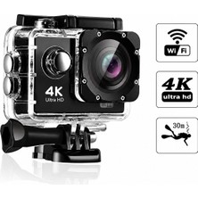 Raylax 4K Wifi Aksiyon Kamerası 16 Mp 170° Geniş Açı 30M Su Geçirmez 18 Aparatlı Spor Kamera