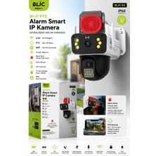 Azurtech Blm-94 Wifi Ptz Alarm Kamera 6mp Çift Lens | Hareket Algılama | Sirenli Alarm | Gece Görüşlü Ip Kamera
