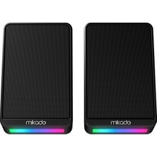 Mikado USB Kablo 6 Watt Rgb Aydınlatmalı Speaker Hoparlör Siyah | USB + 3.5mm USB 5V