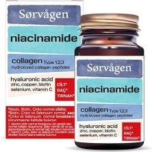 Sorvagen Niacinamide Collagen Hyaluronic Acid Kolajen 60 Tablet - Dezenfektan Hediyeli (%72 Alkol)
