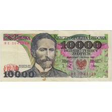 Banknoting Polonya 10.000 Zloty 1988 Çok Çok Temiz.