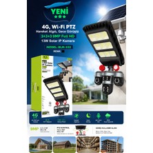 Azurtech BLM-102 4g Lte Güneş Enerjili Ptz Ip Kamera 9mp | 3 Lens | Hareket Takip | Gece Görüş | Wifi Destekli
