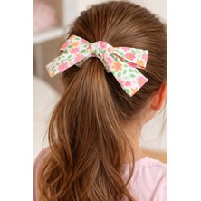 Liliza Accessories Büyük Fiyonklu Çiçek Desenli Lastik Toka
