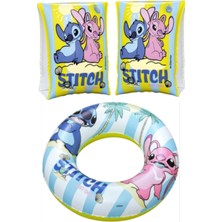 Empressco Çocuklar Için Stitch Yüzme Simidi ve Kolluk Seti 3-6 Yaş, Renkli ve Güvenli
