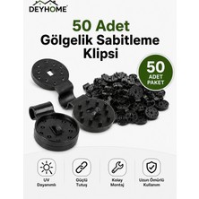 Deyhome 50 Adet Gölgelik Sabitleme Klipsi Uv Dayanımlı Gölge Filesi Klipsi Sera Bahçe Tente Ağ Sabitleme Kelepçesi