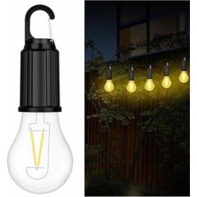 Şarjlı Dekoratif Kamp Lambası Askılı Ampul LED Işık Type-C Girişli