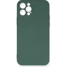 Sh Newface Apple Iphone 12 Pro Max Kılıf Nano Içi Kadife Silikon - Koyu Yeşil Najmaddin