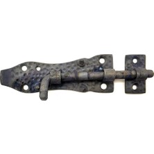 Antika Tarz Dekoratif Pirinç Dövme Kapı Sürgüsü - 7,5cm, Oksit