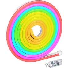 3 Metre Rgb Neon LED Şerit Işık Su Geçirmez Kumandalı ve Uygulama Kontrollü Dekoratif Aydınlatma